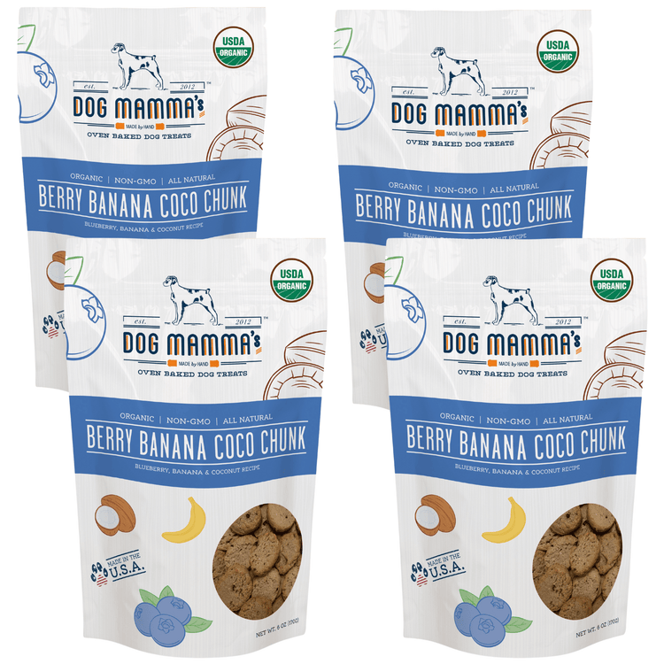 dog mammas blueberry banana coconut dog treats pack of 4