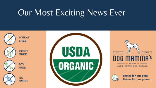 Announcement of Dog Mammas USDA organic certification