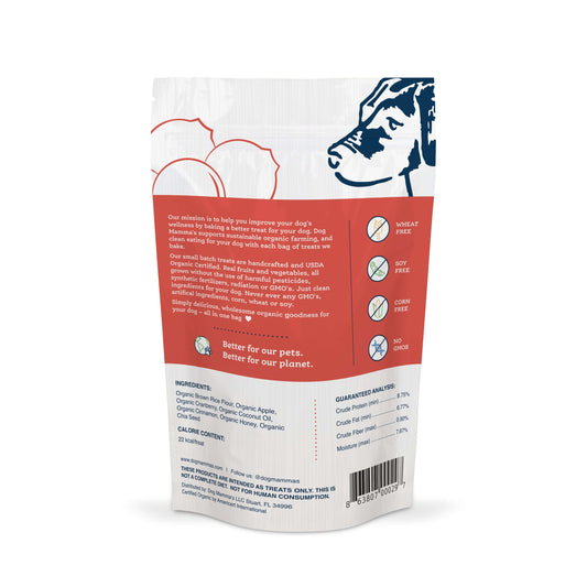 organic dog treats apple cranberry crips dog mammas ingredients list