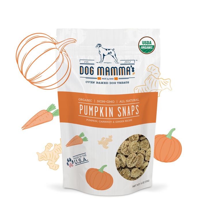 Dog Mamma s Organic Pumpkin Snaps Dog Treats