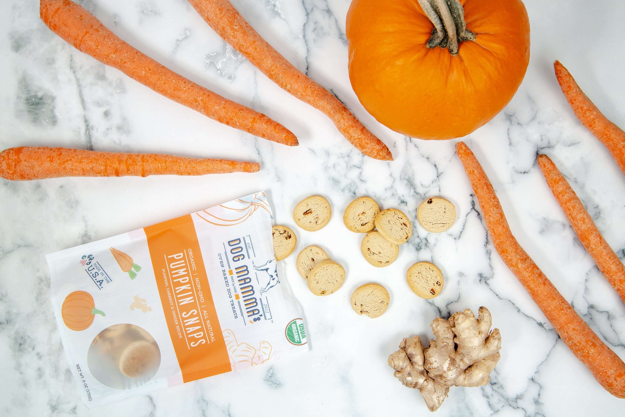 Dog Mamma's Organic Pumpkin Snaps Dog Treats